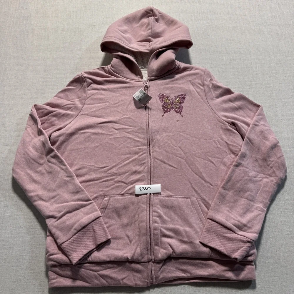 The Children's Place Butterfly Zip Hoodie Girl Sz XXL Pink New With Tags